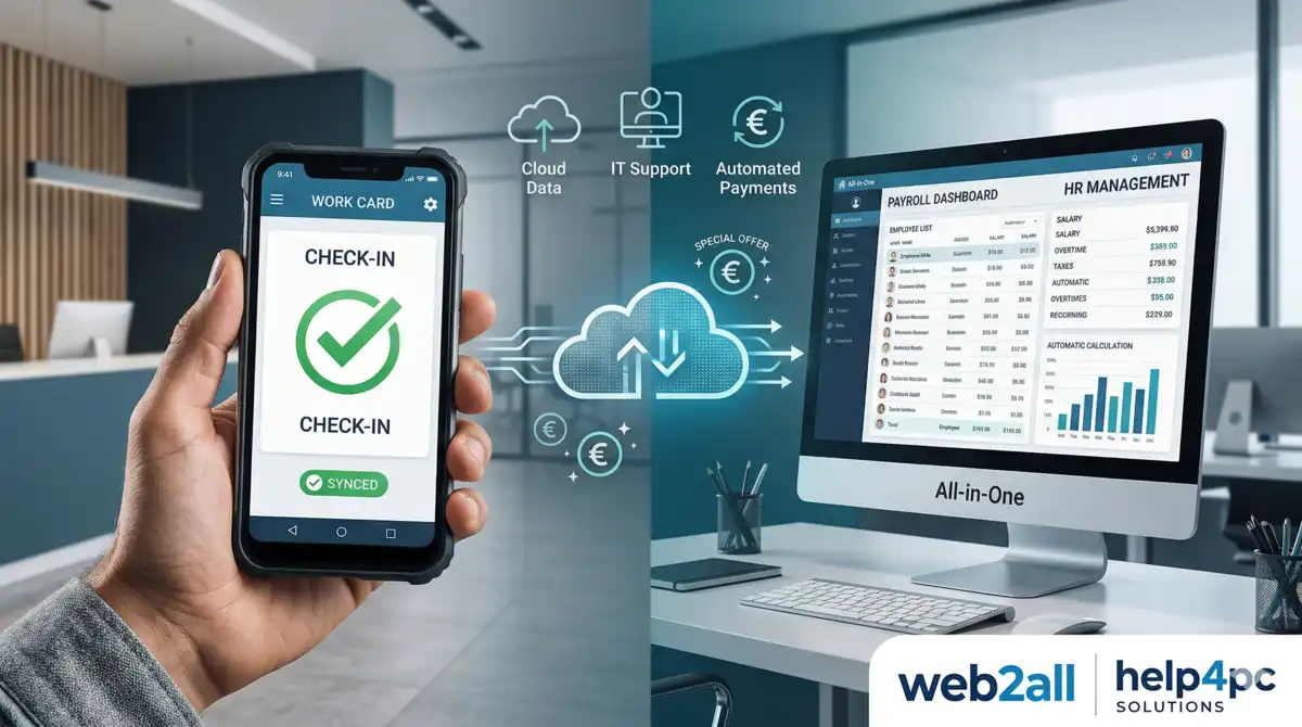 Πρόγραμμα μισθοδοσίας cloud, διαχείριση HR και IT υποστήριξη από τη Web2All και το help4pc.