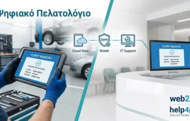 Ψηφιακό πελατολόγιο για συνεργεία αυτοκινήτων και ιατρεία, cloud λογισμικό και εξοπλισμός help4pc.